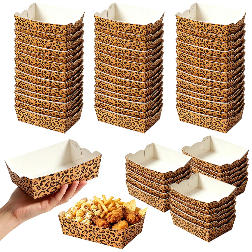 Food Day Snacks - 12-100 قطعة صواني طعام ورقية للاستخدام