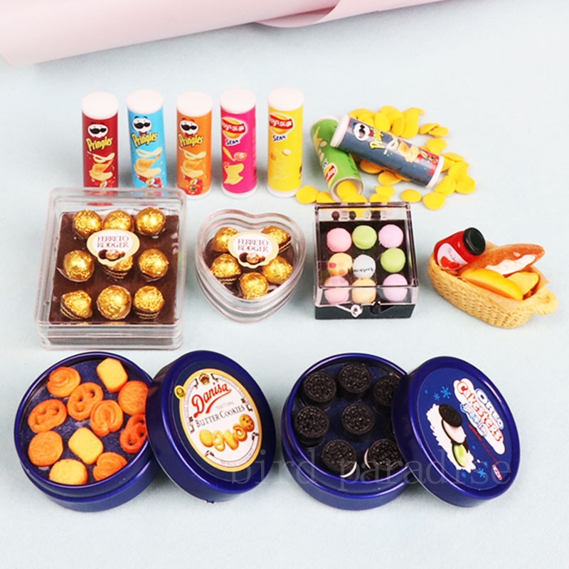 Food Sweet Snacks - 1/6 دمى مصغرة الغذاء صناديق بسكويت