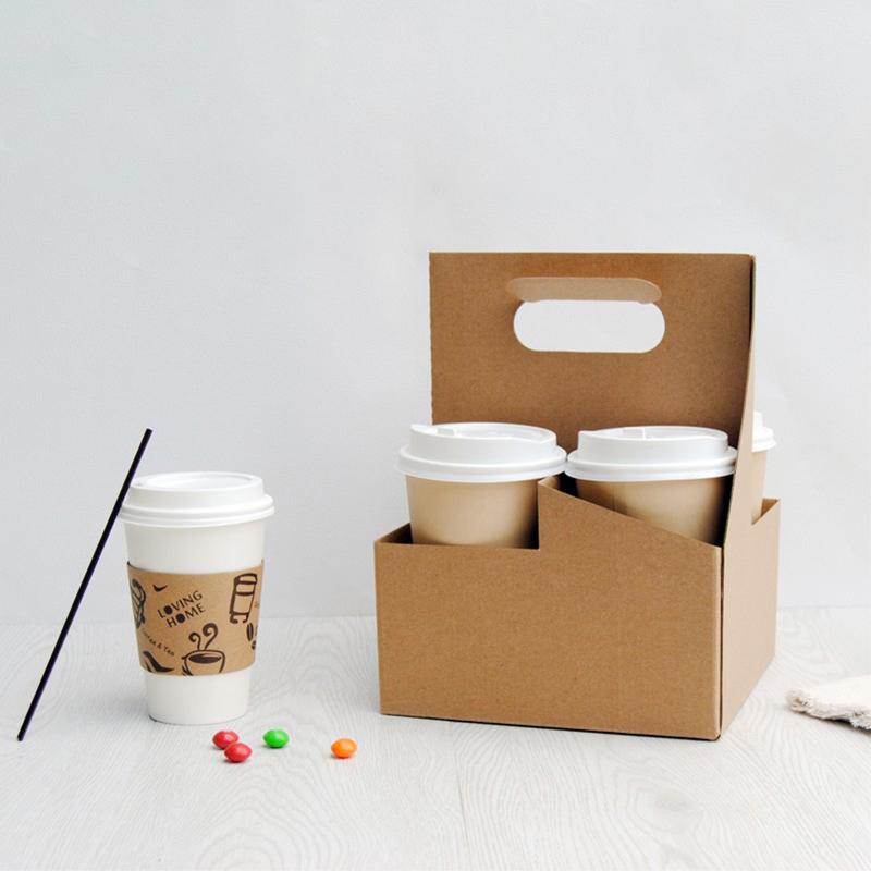 Food Day Snacks - 50 حزمة حامل كرافت كرتون للقهوة