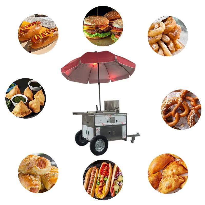 عربة طعام متنقلة مدمجة بعجلات  - مراجعة Snacks Food Stall وسعره