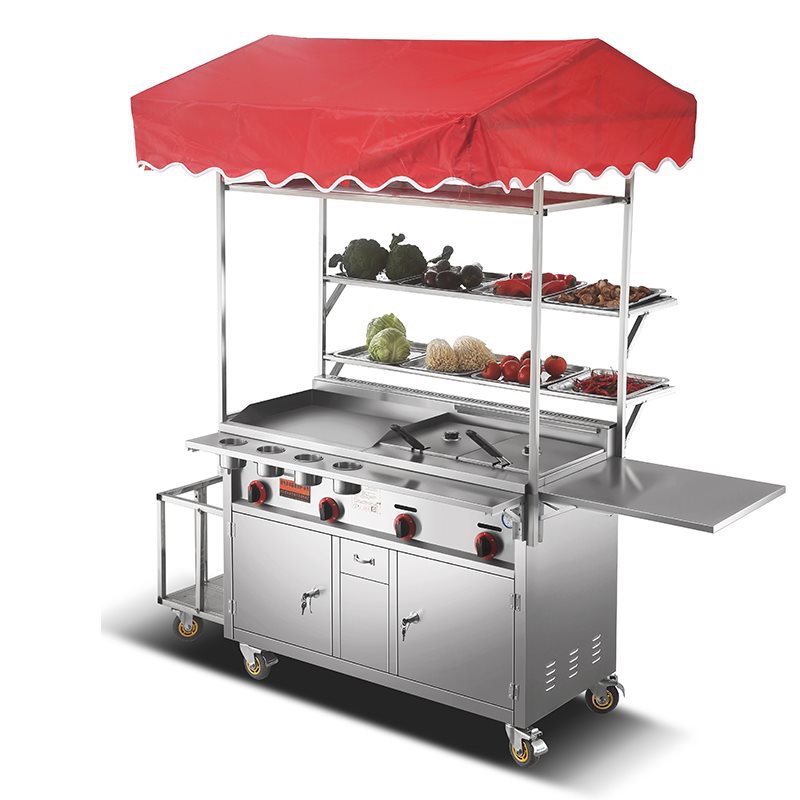 عربات وجبات خفيفة متنقلة تعمل  - مراجعة Snacks Food Stall وسعره