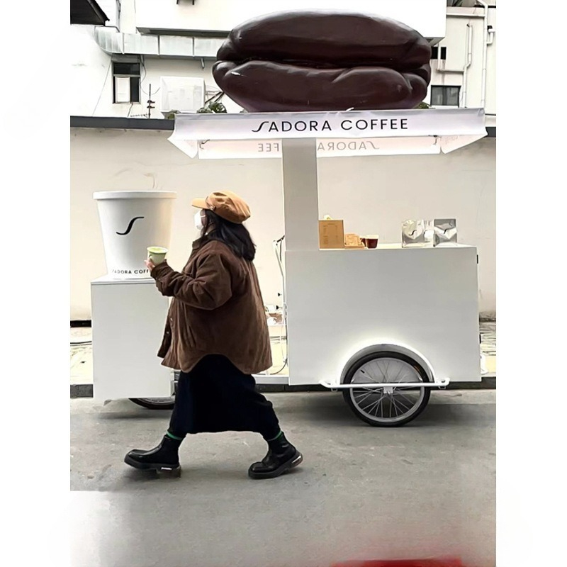 عربة بقالة ثلاثية العجلات تعمل - مراجعة Snacks Food Stall وسعره